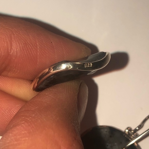 silpada Sterling Silver Feldspar Wavy Disc Earrings W1876 Retired 1.3” x .9” - Picture 9 of 9